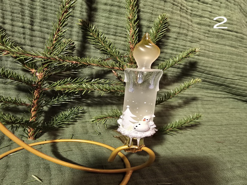 свеча прозрачная снеговик